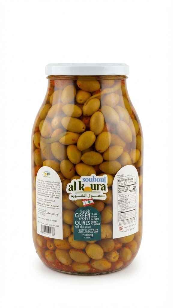 SOUHOUL AL KOURA GREEN OLIVES 3 KG X 4 CT
