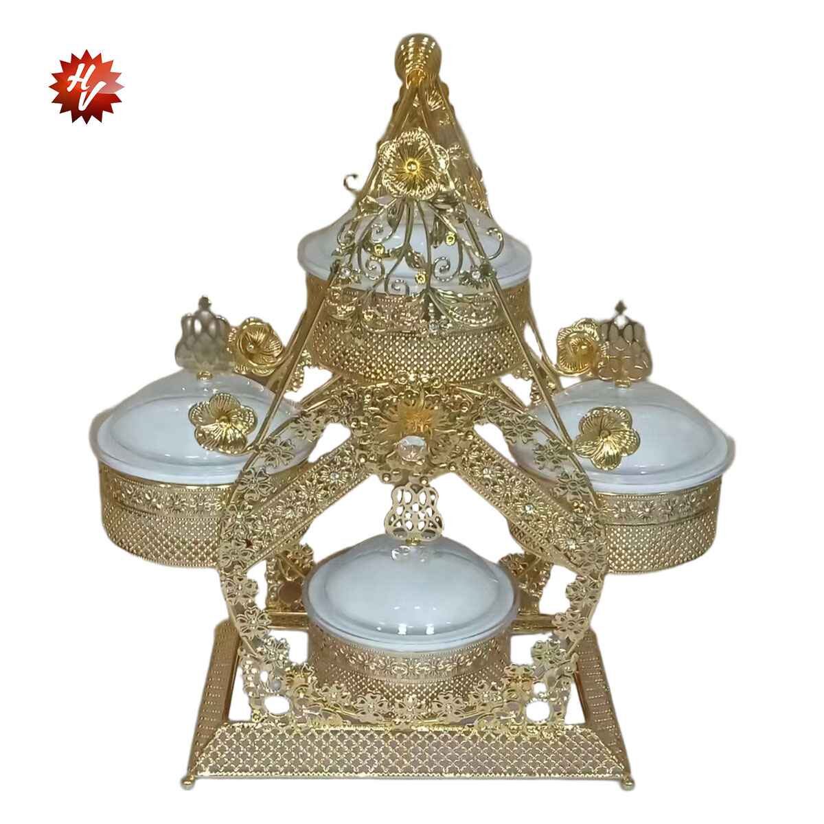 GOLD CANDY BOWL 36.50X16.50X32CM   (QTY/CTN 6.00  SET)