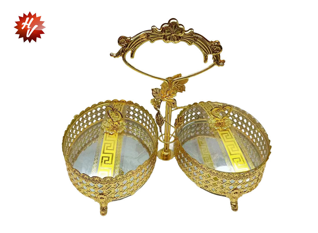GOLD CANDY BOWL 26.5*16*30.5CM