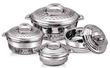 SS HOT POT STEAM 4PCS (1000/2000/3000/4000CC) (QTY/CTN 4SET)