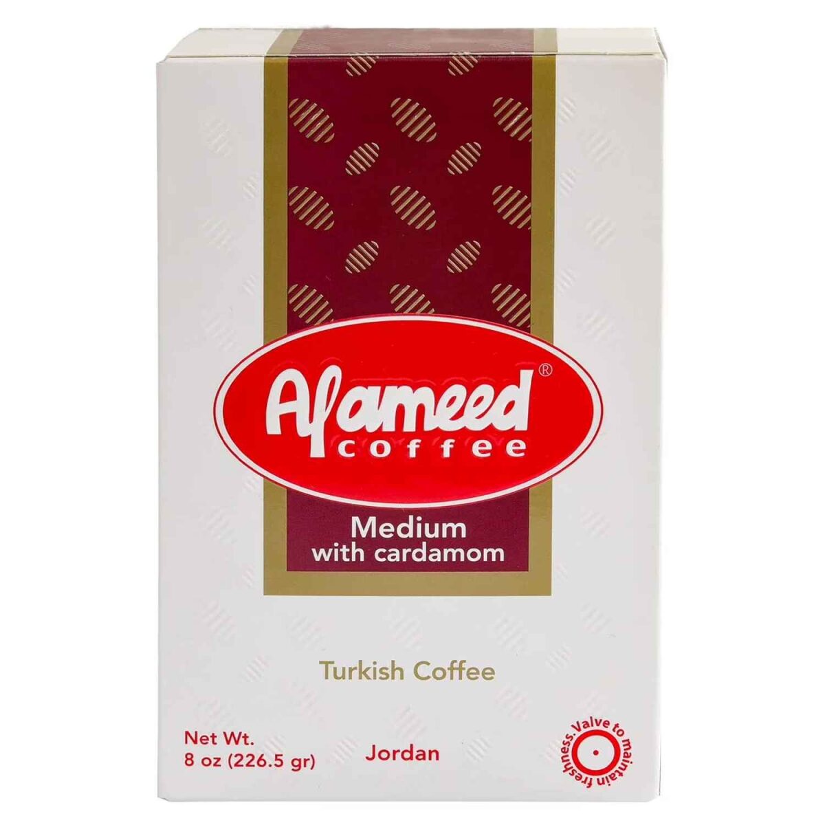 AL AMEED MEDIUM ROAST GROUND COFFEE WITH CARDAMON 8 OZ (226 G) X 20 CT