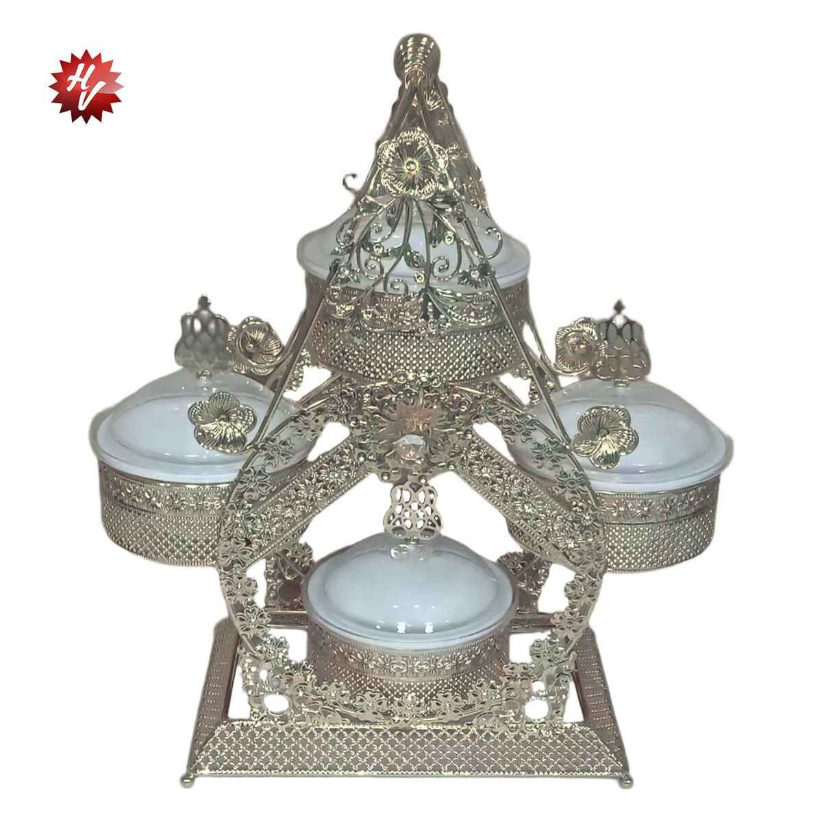 SILVER CANDY BOWL 36.50X16.50X32CM  (QTY/CTN 6.00  SET)
