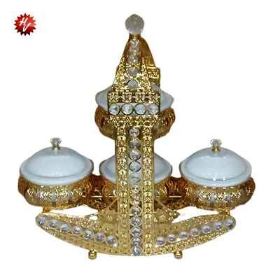 GOLD CANDY BOWL 39.50X15.50X37CM  (QTY/CTN 6.00  SET)