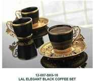 TURKISH LAL ELEGANT BLACK COFFEE SET GOLD  (QTY/CTN 12.00  PC(S))
