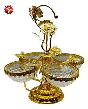 GOLD CANDY BOWL 29*29*44CM