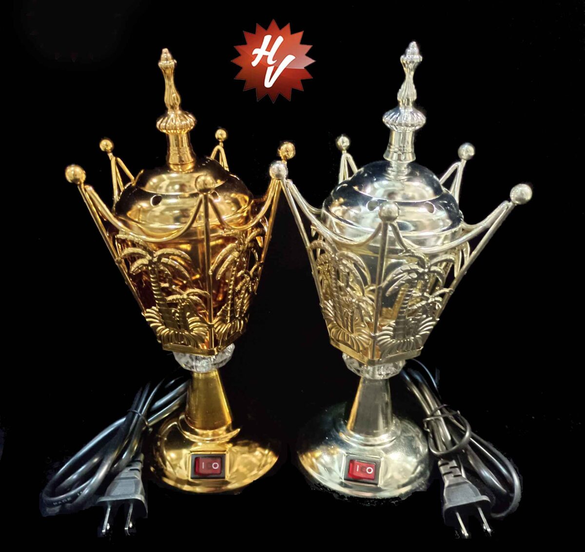 INCENSE BURNER GOLD 110V 12*12*20.6CM(QTY/CTN 36PCS)