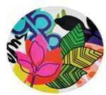 MELAMINE ROUND BIG PLATE,FRENCH BULL, 24PC/CS